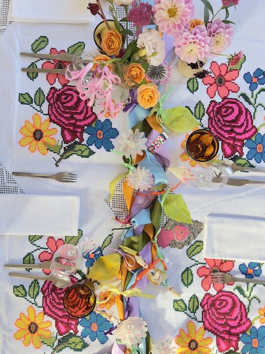 Momoca wedding paper flowers ribbon decor